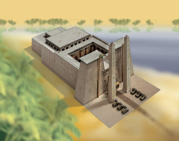 Ägyptischer Tempel Schreiber Bogen 711