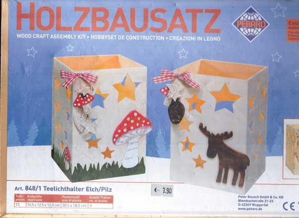 Holzbausatz Laterne Elch/Pilz